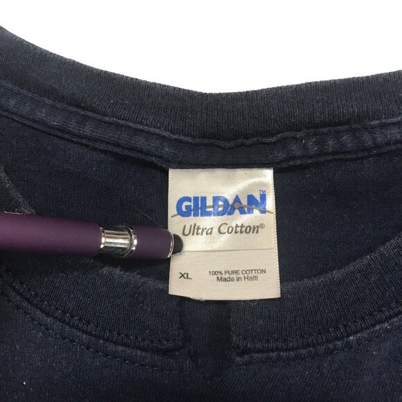 Vintage Atlanta Braves TShirt Gildan XL Navy Short Sleeve Crew Neck Cotton MLB - Picture 6 of 12